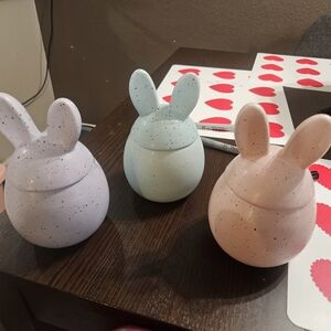 Speckled Bunny Ceramic Jars - Set of 3